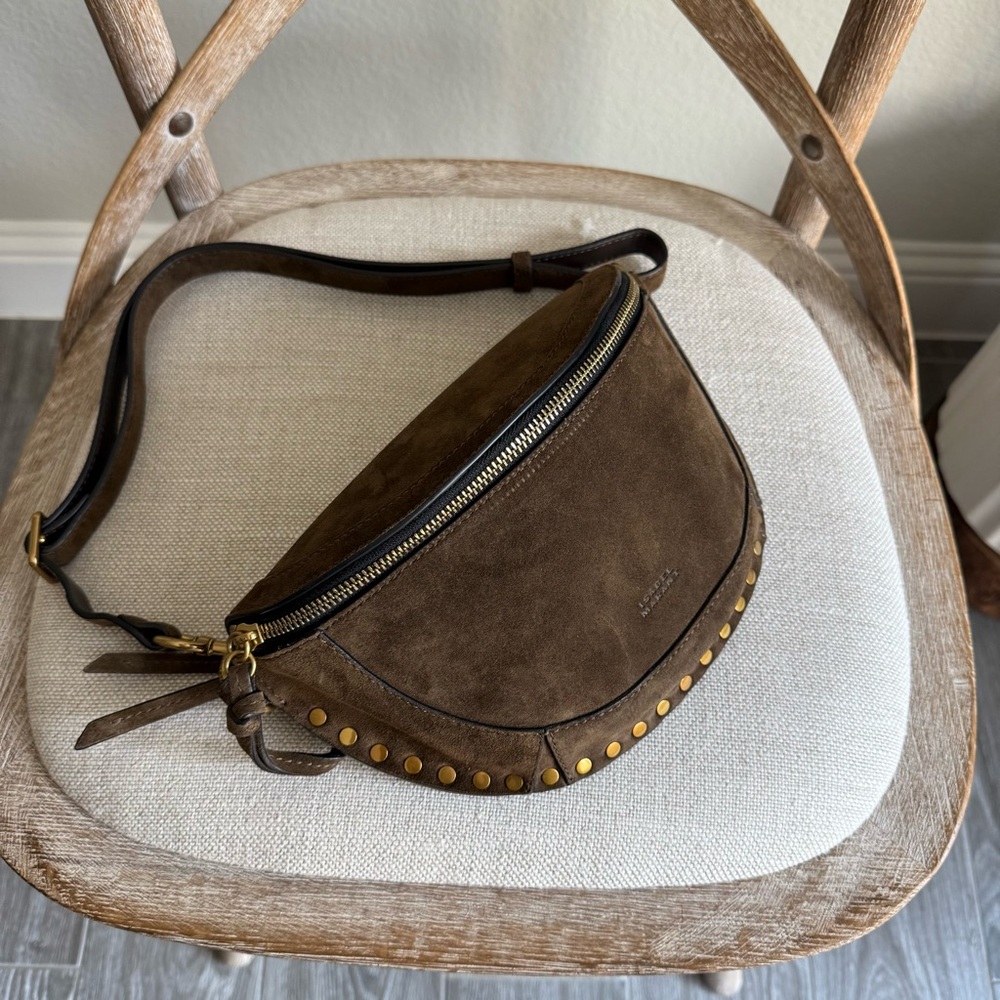 Isabel Marant Brown Suede Studded Belt Bag